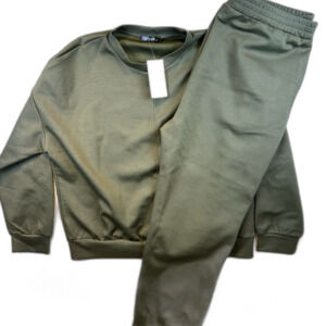 BTFBM XXL Olive Green Lounge Set Viscose Stretch Pullover & Pants 2pc NWT